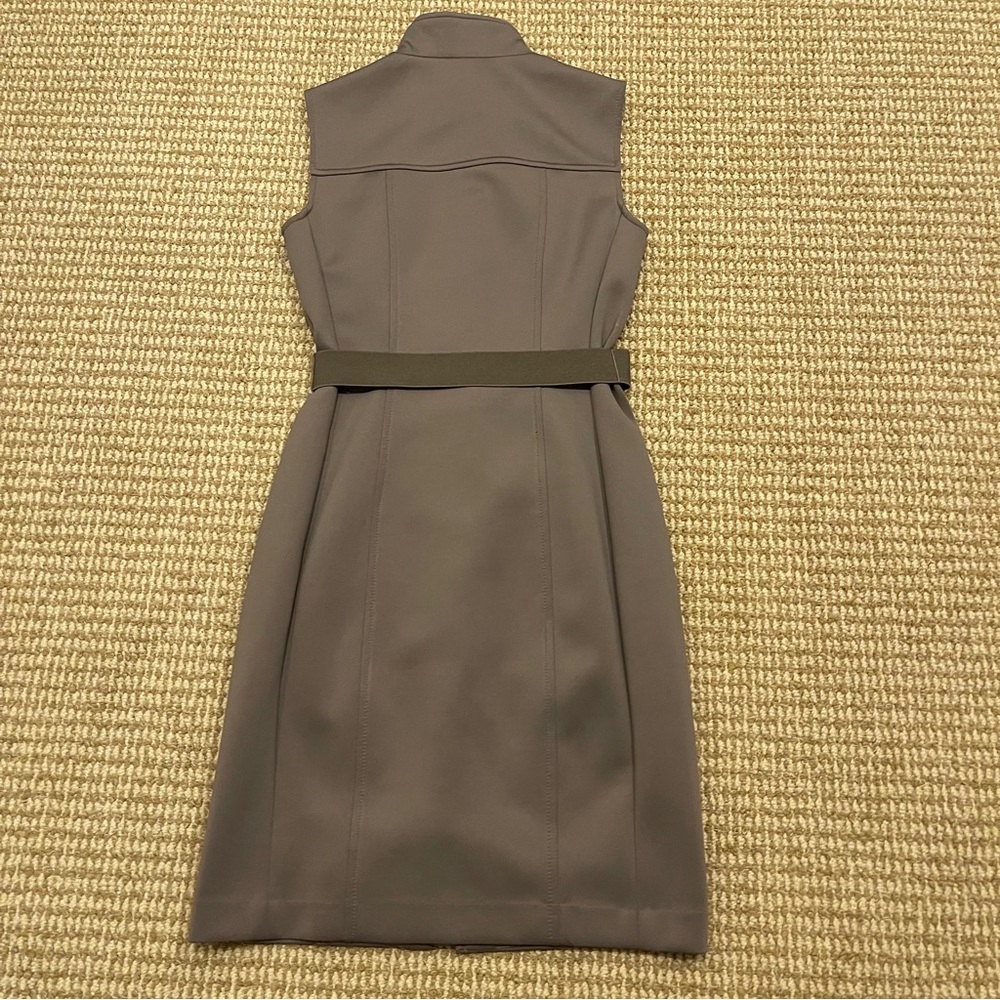 Tommy Hilfiger Scuba Front Zip Sheath Dress Tan Brown 4 - Picture 7 of 8